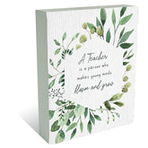 Teacher Botanical Plaque Block